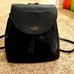 Kate Spade navy leather backpack